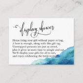 Blue Green Aqua Waterverf Display Shower Card Informatiekaartje (Voorkant)