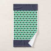 Blue Green Argyle Bad Handdoek (Handdoek)