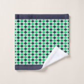 Blue Green Argyle Bad Handdoek (Wasdoekje)