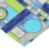 Blue Green Art Deco-Glas in lood Korte Tafelloper (Hoek)