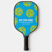 Blue Green Ball Pattern Pickleball Paddle (Voorkant)