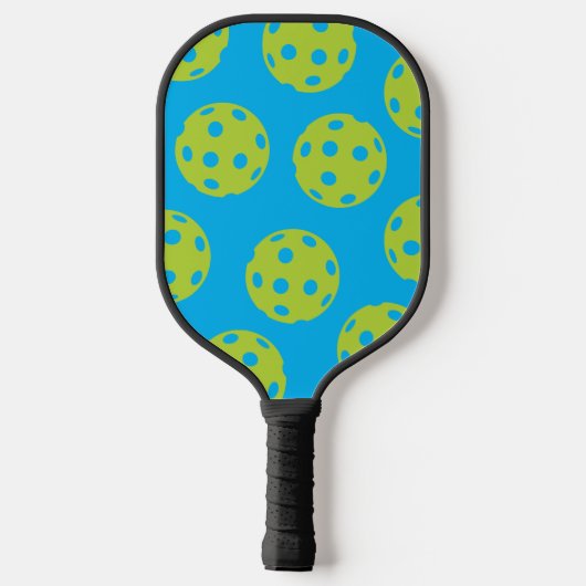 Blue Green Ball Pattern Pickleball Paddle (Achterkant)