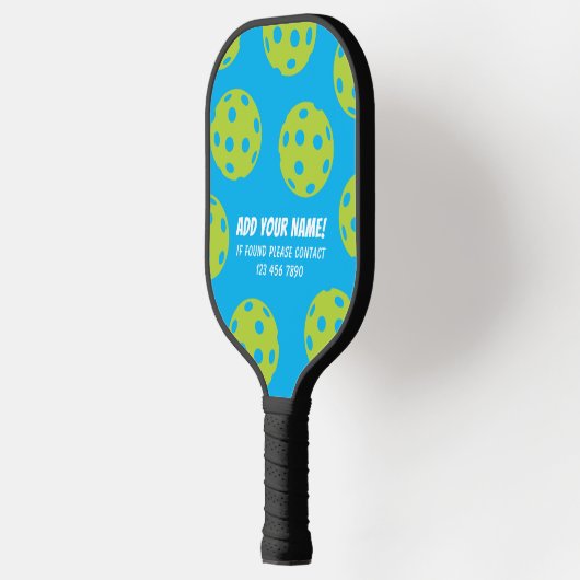 Blue Green Ball Pattern Pickleball Paddle (Links)