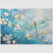 Blue Green Beach Dragonfly  Decoupage Tissuepapier (Voorkant)