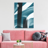 Blue Green Black White Gray Abstract Canvas Afdruk (Insitu (Woonkamer))