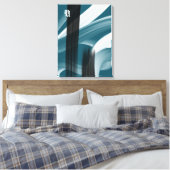 Blue Green Black White Gray Abstract Canvas Afdruk (Insitu (Slaapkamer))