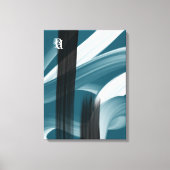 Blue Green Black White Gray Abstract Canvas Afdruk (Voorkant)