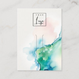 Blue Green Blush Watercolor Agate Hairpin Logo Visitekaartje