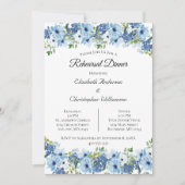 Blue Green Boho Waterverf Floral Rehearsal Dinner Kaart (Voorkant)