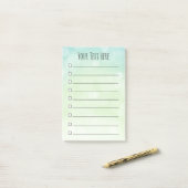 Blue Green Bokeh Circles - Gepersonaliseerde lijst Post-it® Notes (Op bureau)