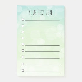 Blue Green Bokeh Circles - Gepersonaliseerde lijst Post-it® Notes