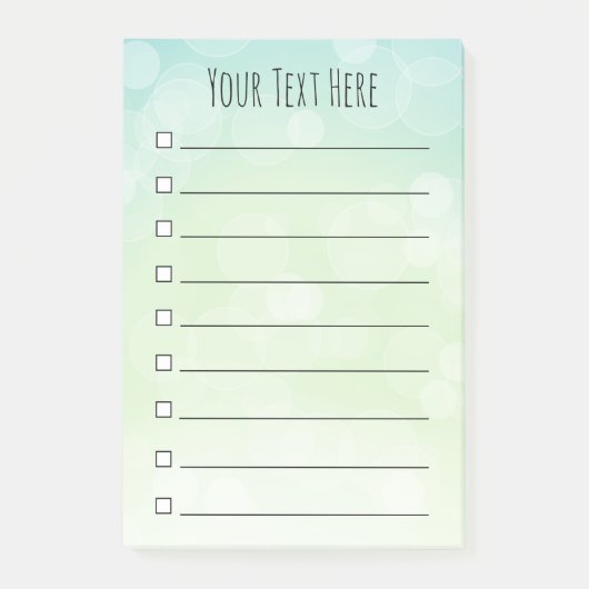 Blue Green Bokeh Circles - Gepersonaliseerde lijst Post-it® Notes (Voorkant)