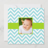 Blue Green Boy Half Birthday Fotouitnodiging Kaart (Achterkant)