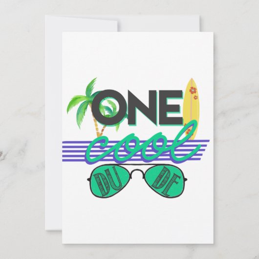 Blue Green Boys Cool guy, uitnodiging voor eerste  (Achterkant)