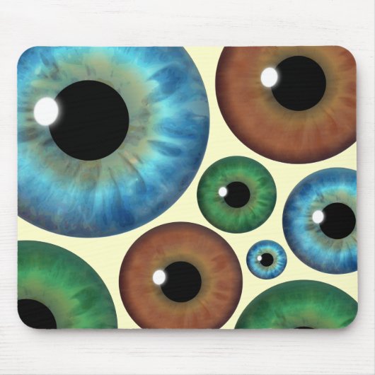 Blue Green Brown Iris Eyeball Custom Mousepad Muismat (Voorkant)