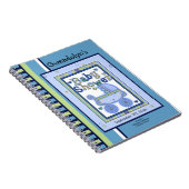 Blue Green Buggy-Baby shower notebook Notitieboek (Rechterzijde)