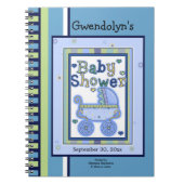 Blue Green Buggy-Baby shower notebook Notitieboek (Voorkant)