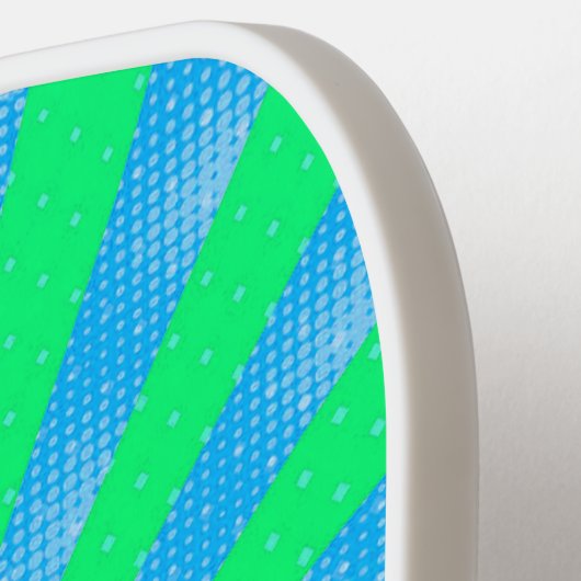 Blue Green Burst Design Pickleball Paddle (Links Detail)