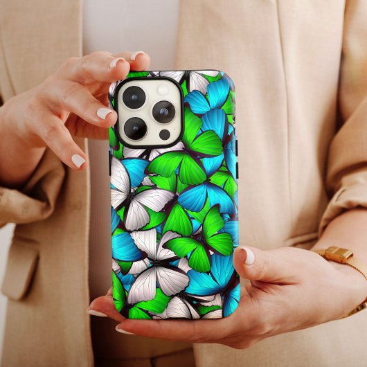 Blue-Green Butterfly iPhone | iPhone-Butterfly 13 Case-Mate iPhone Case