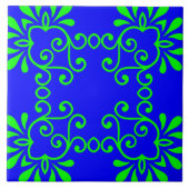 Blue & Green Ceramic Tile Tegeltje (Voorkant)