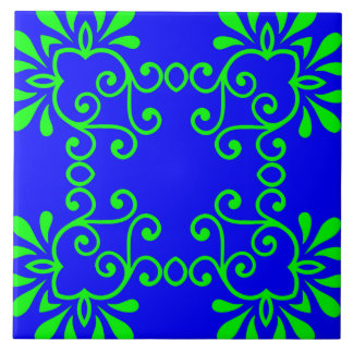 Blue & Green Ceramic Tile Tegeltje