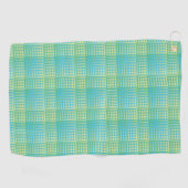 Blue Green Checker Abstract Pattern Golfhanddoek (Horizontaal)