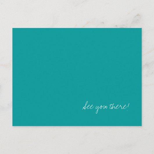 Blue Green Chinese Lantern Post Kaart Uitnodiginge (Achterkant)