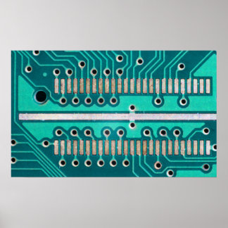 Blue Green Circuit Board - Electronics Photography Poster