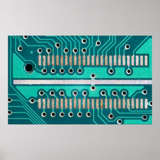 Blue Green Circuit Board - Electronics Photography Poster (Voorkant)