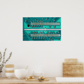 Blue Green Circuit Board - Electronics Photography Poster (Keuken)