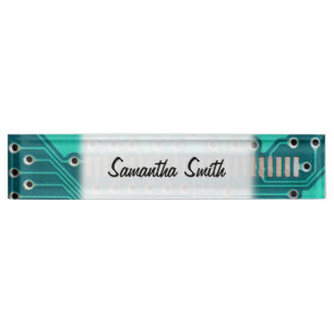 Blue Green Circuit Board - Elektronische fotografi Naambordje