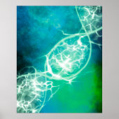 Blue Green Cosmic DNA Strand Poster (Voorkant)