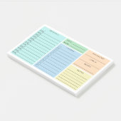 Blue Green Daily Home School Schedule Post-it® Notes (Schuin)
