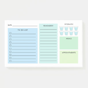 Blue Green Daily Organizer - To Do List Post-it® Notes