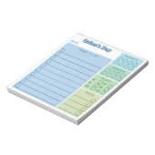 Blue Green Day Tracker Taken Stappen Meds Notitieblok (Linkerzijde)