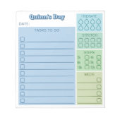 Blue Green Day Tracker Taken Stappen Meds Notitieblok (Voorkant)