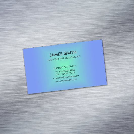 Blue Green Diamond gradient Modern Magnetisch Visitekaartje (Voorbeeld)