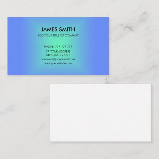 Blue Green Diamond gradient Modern Visitekaartje (Voorkant / Achterkant)