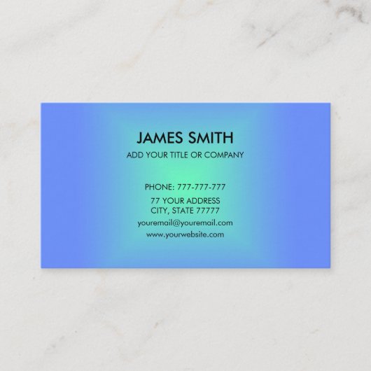 Blue Green Diamond gradient Modern Visitekaartje (Voorkant)