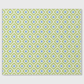 Blue Green Diamonds Ikat Pattern Cadeaupapier (Vlak)