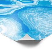 Blue Green Digital Marble Fluid Art Foto Afdruk (Hoek)
