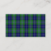 Blue & Green Douglas Scottish Tartan Pset Custom Visitekaartje (Achterkant)