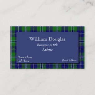 Blue & Green Douglas Scottish Tartan Pset Custom Visitekaartje