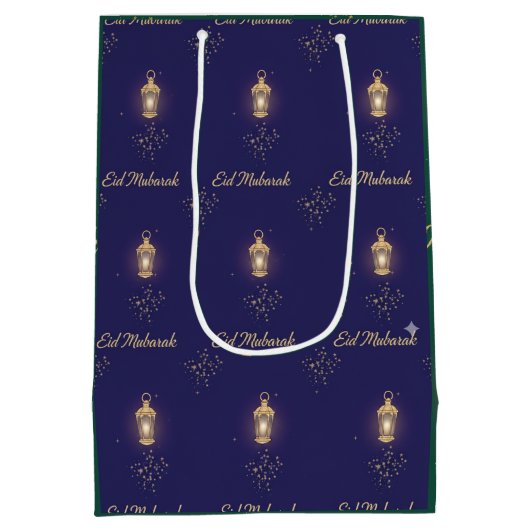 Blue Green Eid Gift Bag Medium Cadeauzakje (Achterkant)