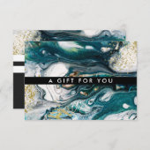 Blue Green en Gold Splatter | Cadeaubon (Voorkant / Achterkant)