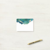 Blue Green en Gold Splatter Post it Post-it® Notes (Op bureau)