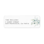 Blue Green Eucalyptus Bouquet Weddenschap Etiket (Voorkant)