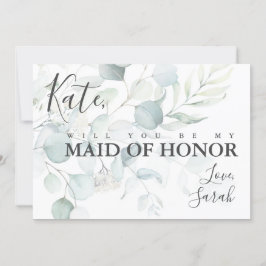 Blue Green Eucalyptus Maid of Honor proposal Kaart