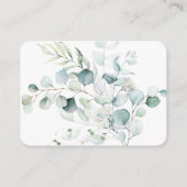 Blue Green Eucalyptus Weddenschap RSVP Details QR  Informatiekaartje (Achterkant)