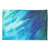Blue Green Feather Abstract Kussensloop (Achterkant)